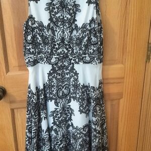 Express Monochrome Lace Midi Dress